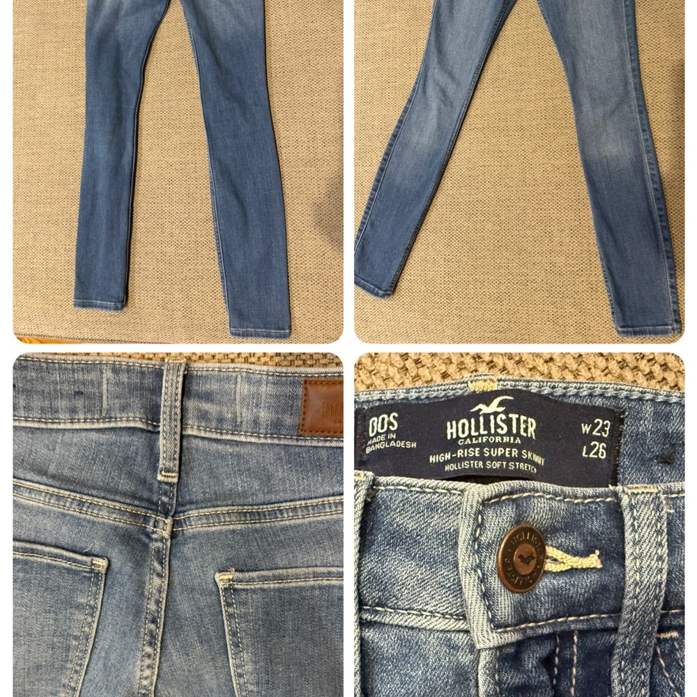 Hollister Blue High Rise Jeans with Vintage Wash